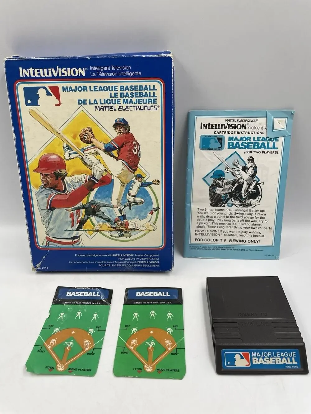 Vintage Intellivision MAJOR LEAGUE BASEBALL Video Game 1979 CIB Box Manual
